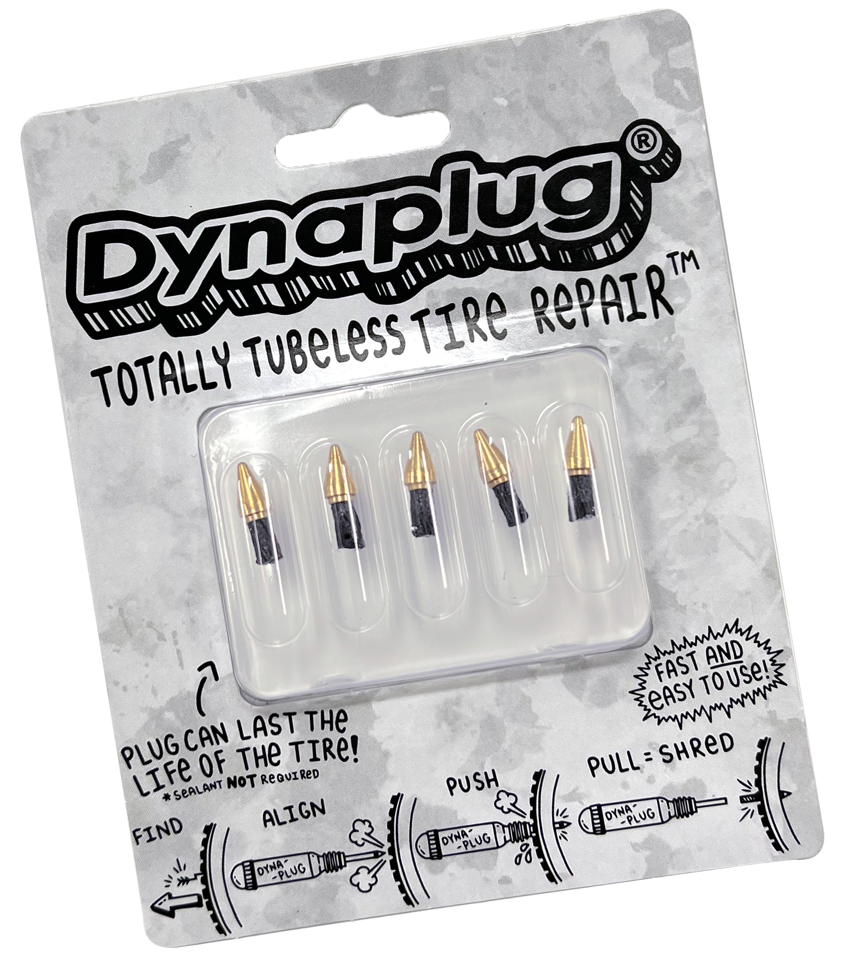 Dynaplug® Tubeless Bicycle Tire Repair Plugs Soft Nose Tip for Air Road Kit 5-Pack